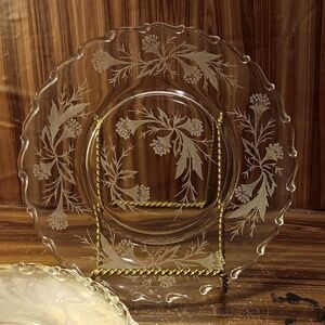 Vintage Fostoria "Heather" 8" crystal plates